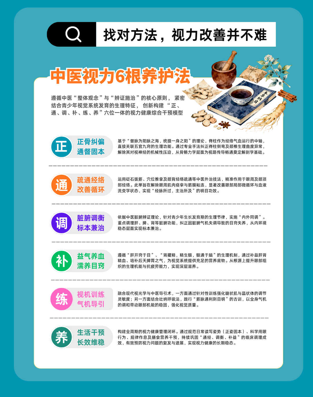 中医视力6根养护法
